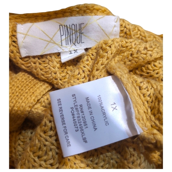 Women's Mustard Open-Front Sweater - Picture 5 of 7